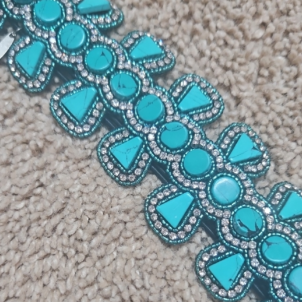 Turquoise Pink Pewter Headband